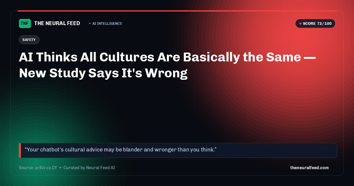 AI Thinks All Cultures Are Basically the Same — New Study Says It's Wrong