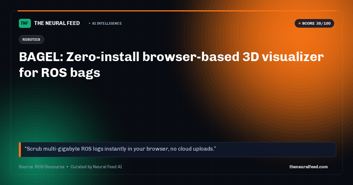 BAGEL: Zero-install browser-based 3D visualizer for ROS bags