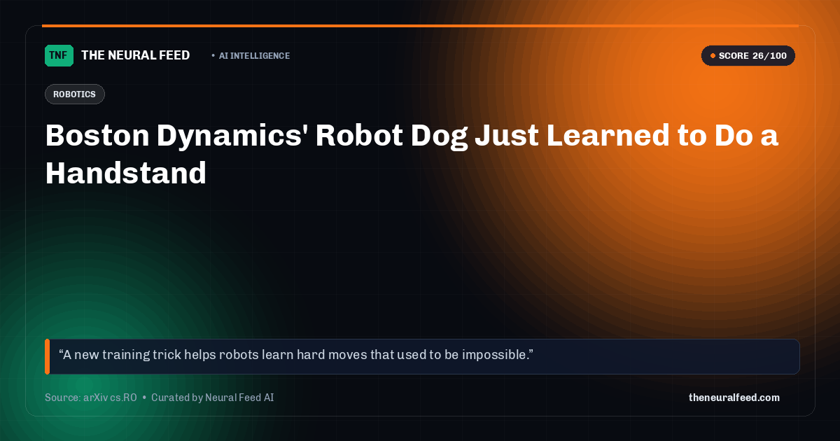 Boston Dynamics' Robot Dog Just Learned to Do a Handstand