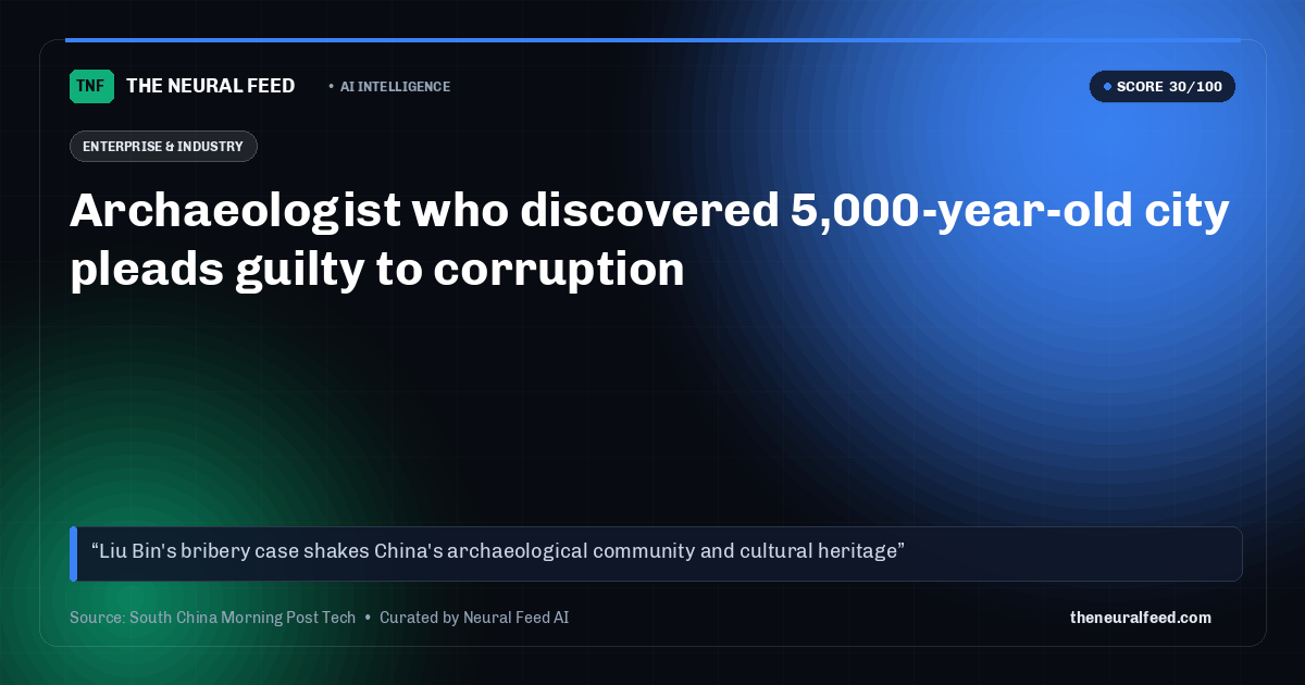 Archaeologist who discovered 5,000-year-old city pleads guilty to corruption