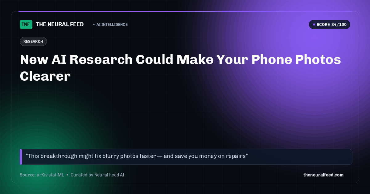 New AI Research Could Make Your Phone Photos Clearer