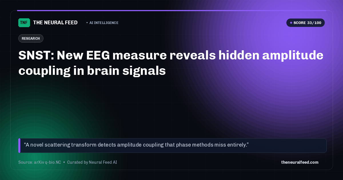 SNST: New EEG measure reveals hidden amplitude coupling in brain signals