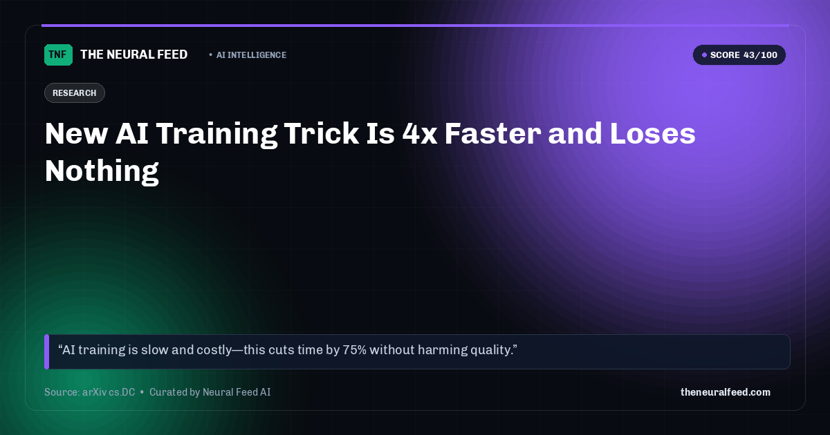 New AI Training Trick Is 4x Faster and Loses Nothing