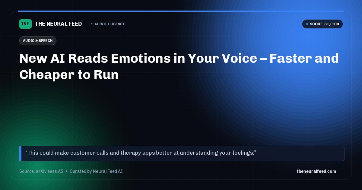 New AI Reads Emotions in Your Voice – Faster and Cheaper to Run