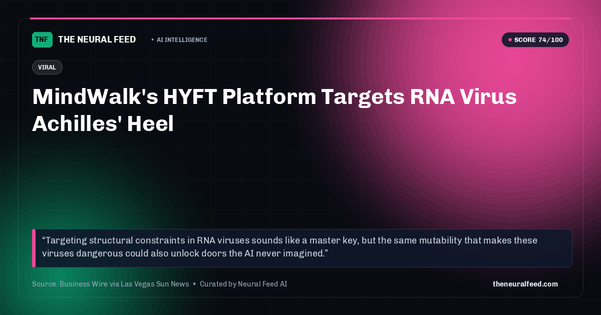 MindWalk's HYFT Platform Targets RNA Virus Achilles' Heel