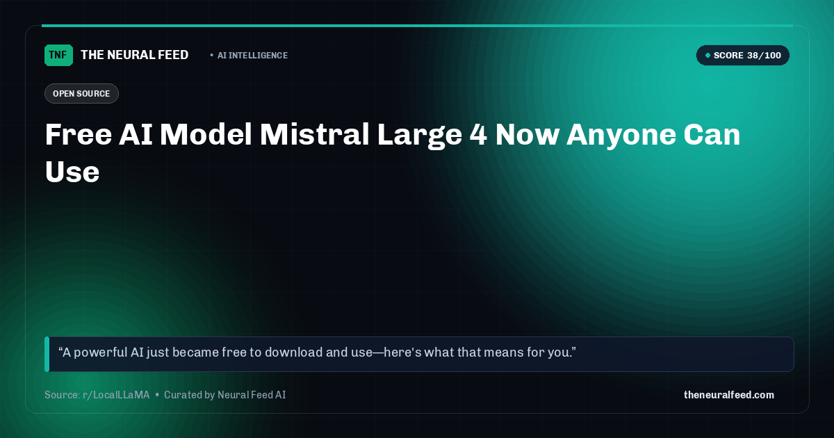 Free AI Model Mistral Large 4 Now Anyone Can Use