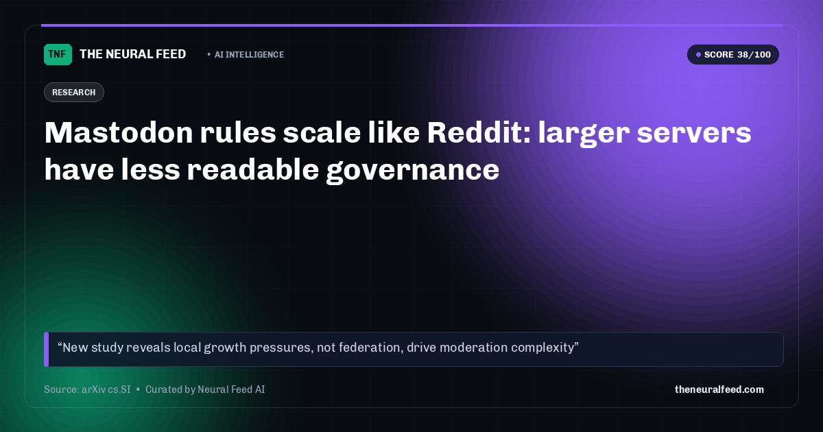 Mastodon rules scale like Reddit: larger servers have less readable governance