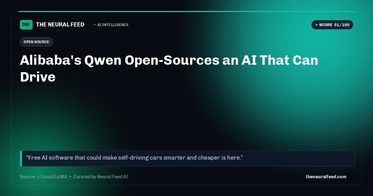 Alibaba's Qwen Open-Sources an AI That Can Drive