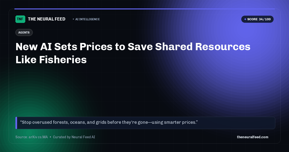 New AI Sets Prices to Save Shared Resources Like Fisheries