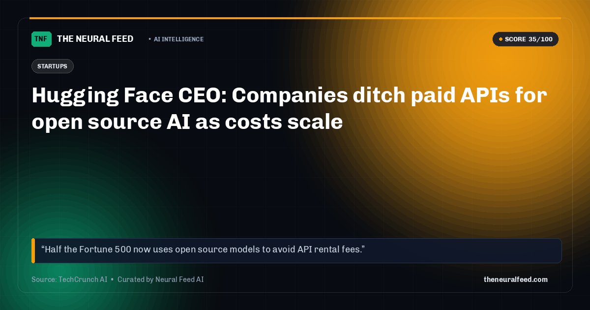 Hugging Face CEO: Companies ditch paid APIs for open source AI as costs scale
