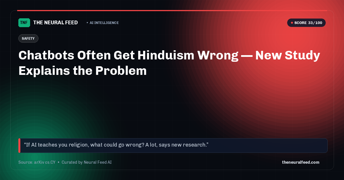 Chatbots Often Get Hinduism Wrong — New Study Explains the Problem