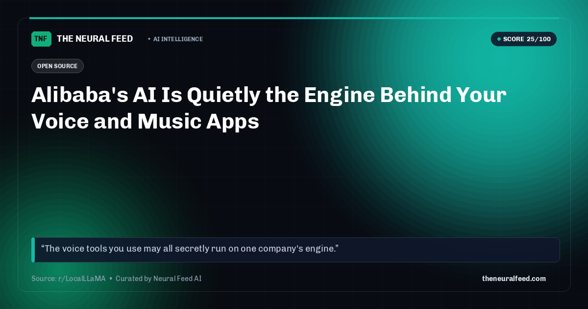 Alibaba's AI Is Quietly the Engine Behind Your Voice and Music Apps