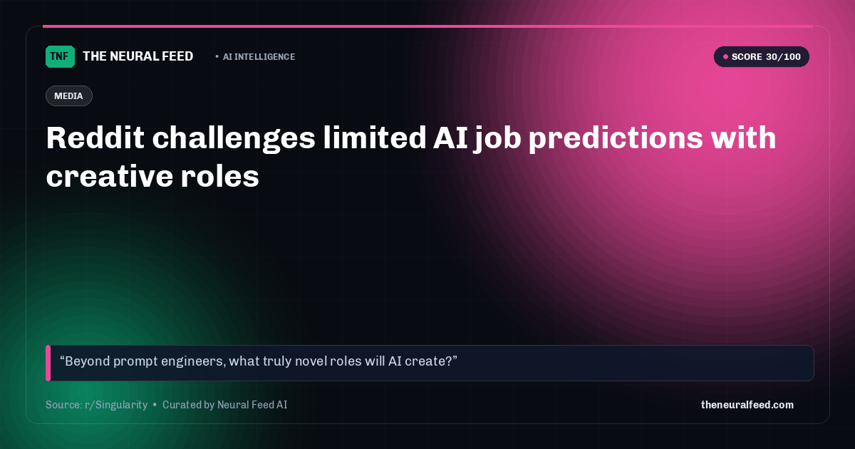 Reddit challenges limited AI job predictions with creative roles