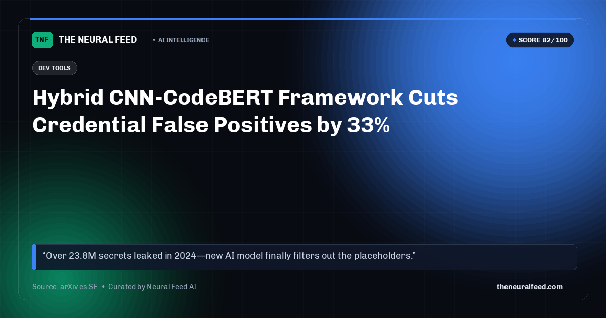 Hybrid CNN-CodeBERT Framework Cuts Credential False Positives by 33%