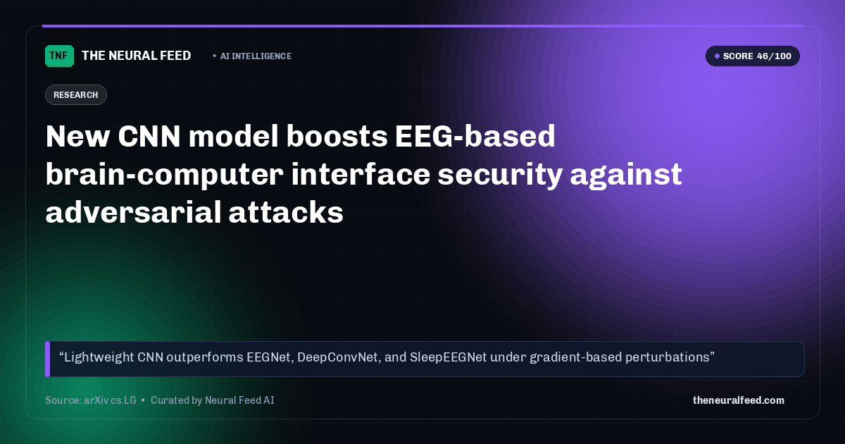 New CNN model boosts EEG-based brain-computer interface security against adversarial attacks