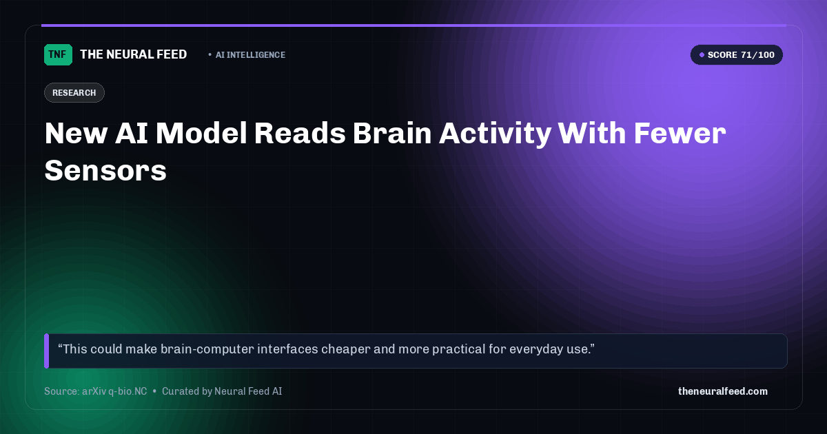 New AI Model Reads Brain Activity With Fewer Sensors