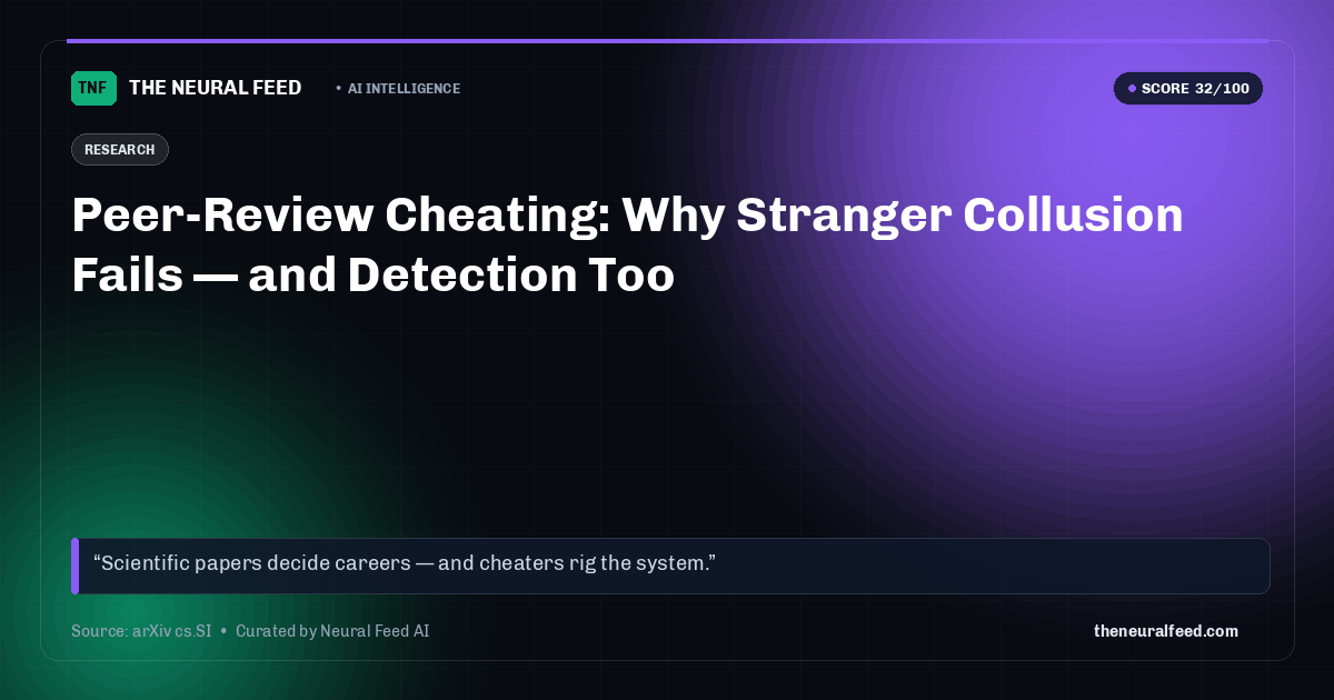 Peer-Review Cheating: Why Stranger Collusion Fails — and Detection Too
