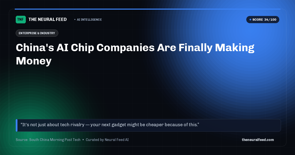 China's AI Chip Companies Are Finally Making Money