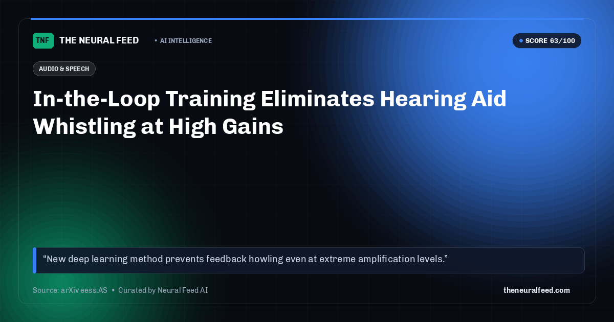 In-the-Loop Training Eliminates Hearing Aid Whistling at High Gains