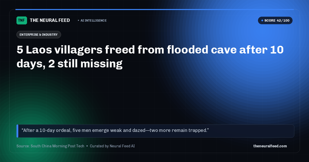 5 Laos villagers freed from flooded cave after 10 days, 2 still missing