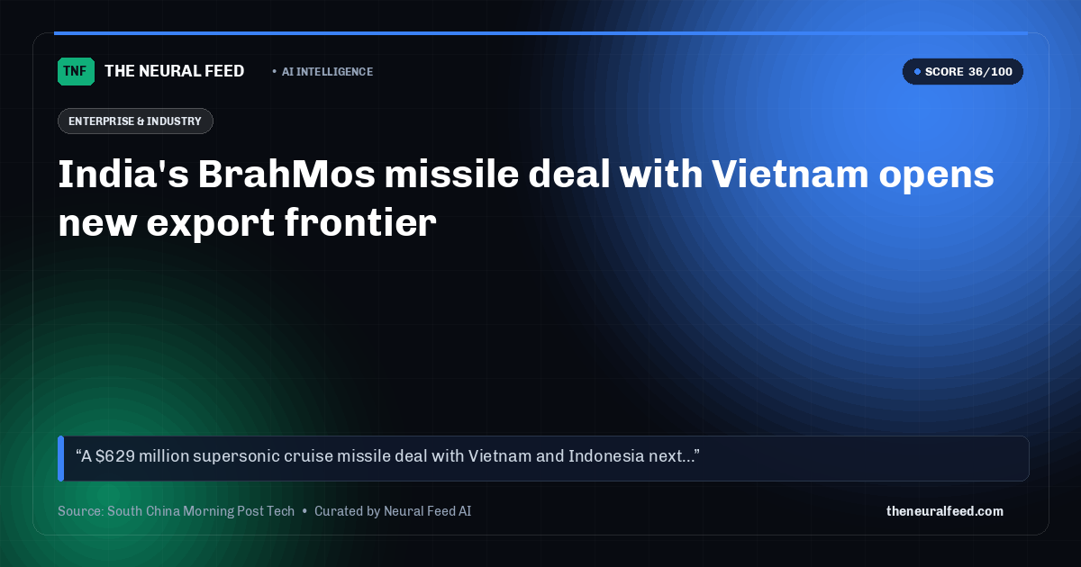 India's BrahMos missile deal with Vietnam opens new export frontier