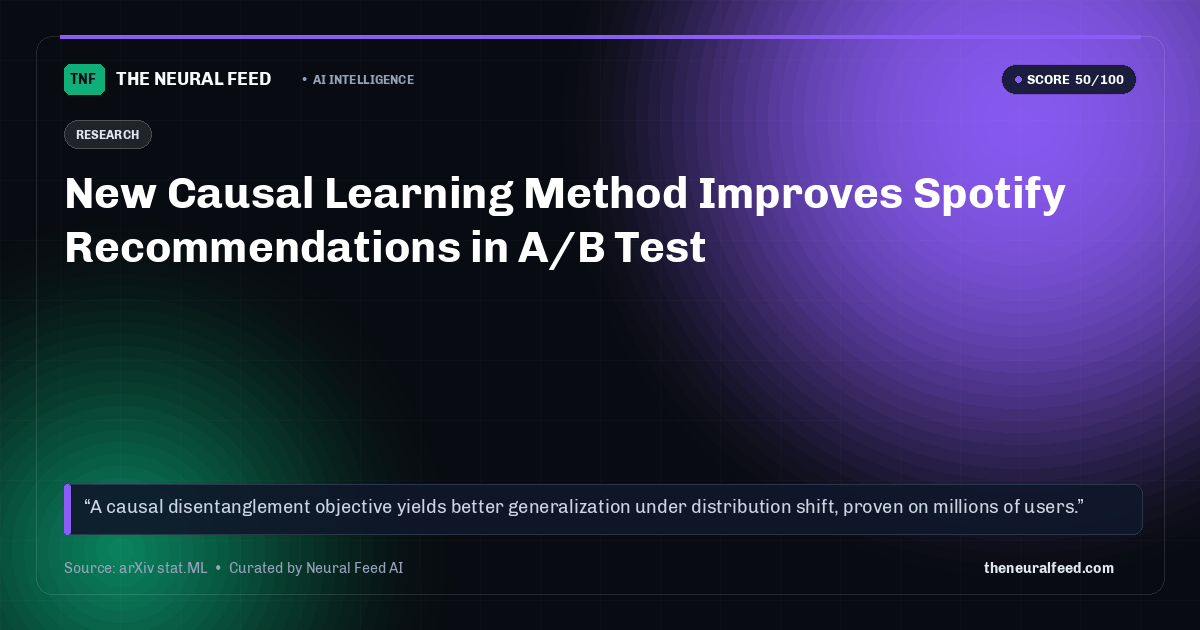 New Causal Learning Method Improves Spotify Recommendations in A/B Test