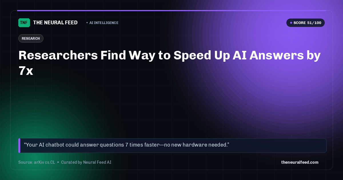 Researchers Find Way to Speed Up AI Answers by 7x