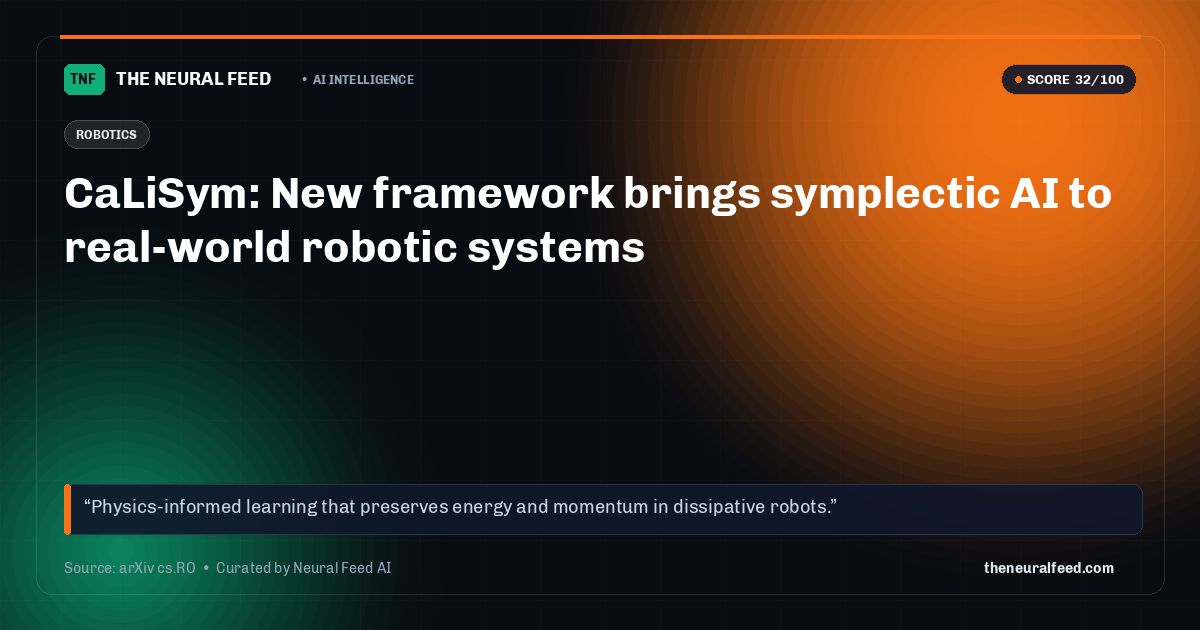 CaLiSym: New framework brings symplectic AI to real-world robotic systems