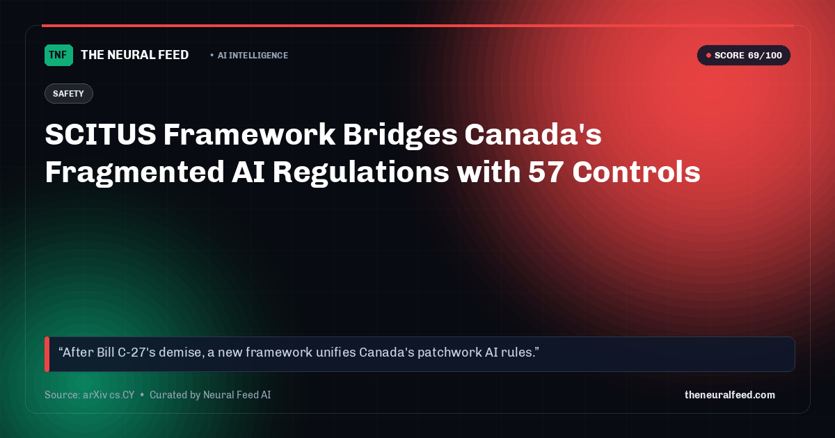 SCITUS Framework Bridges Canada's Fragmented AI Regulations with 57 Controls