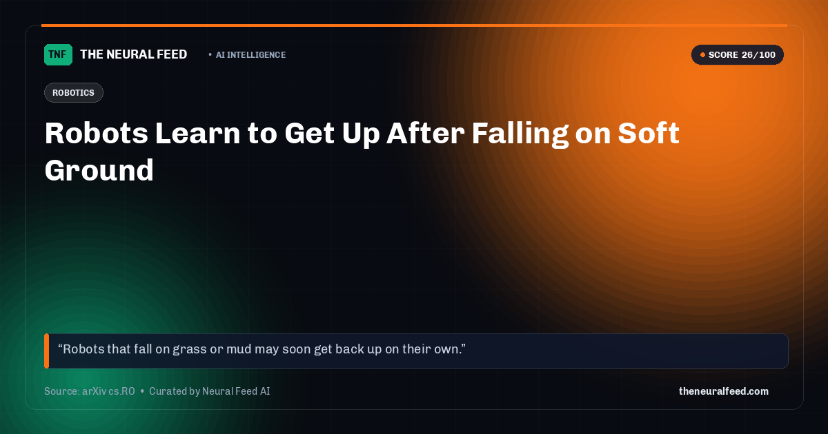 Robots Learn to Get Up After Falling on Soft Ground