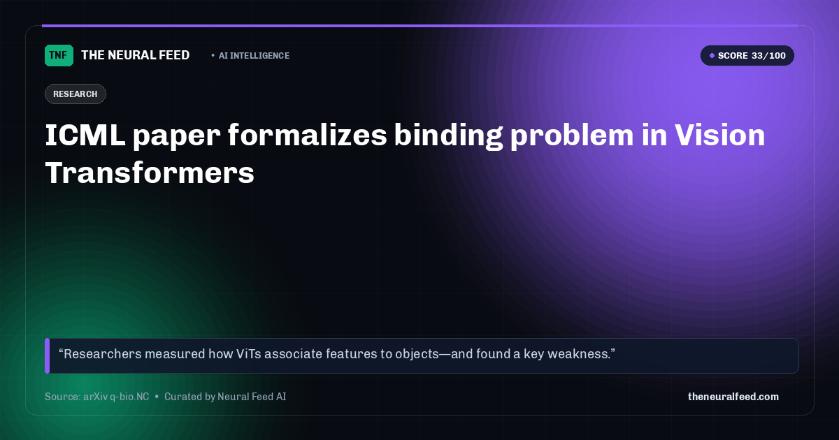 ICML paper formalizes binding problem in Vision Transformers