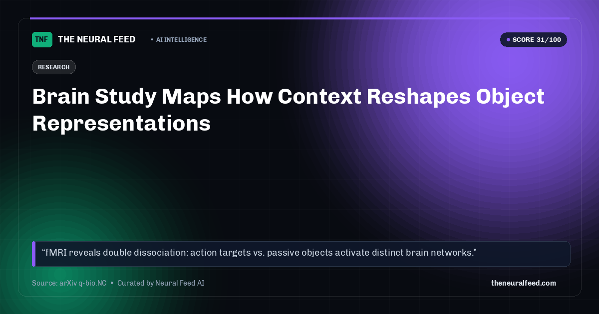 Brain Study Maps How Context Reshapes Object Representations