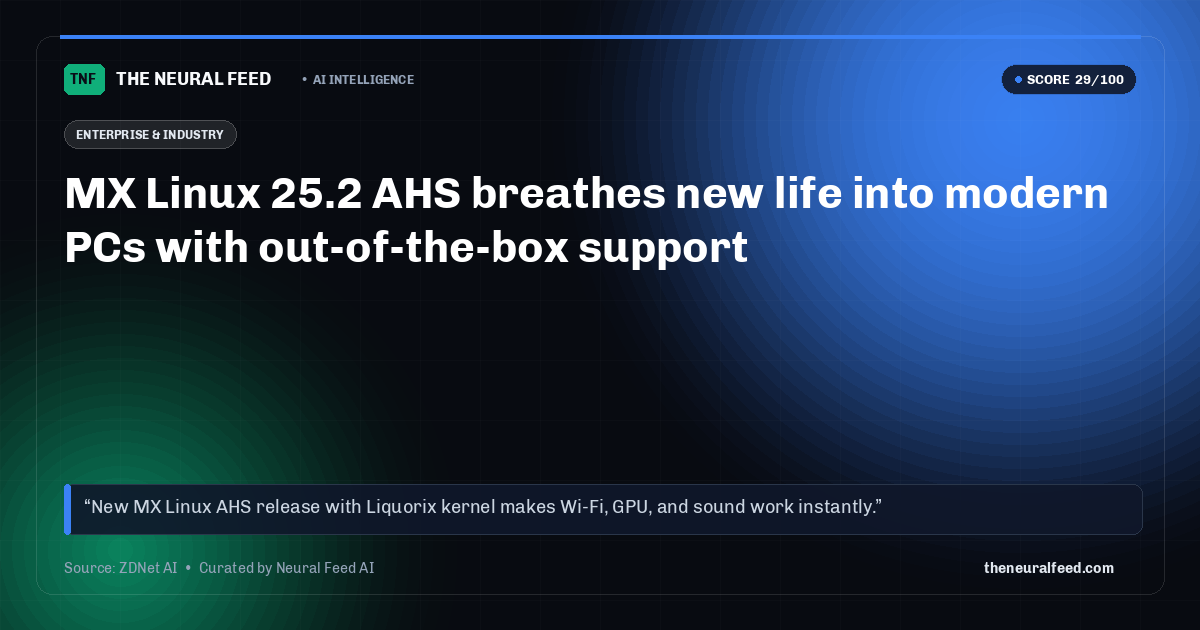 MX Linux 25.2 AHS breathes new life into modern PCs with out-of-the-box support