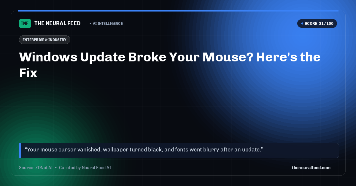 Windows Update Broke Your Mouse? Here's the Fix