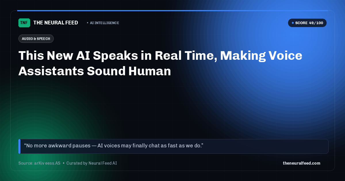 This New AI Speaks in Real Time, Making Voice Assistants Sound Human