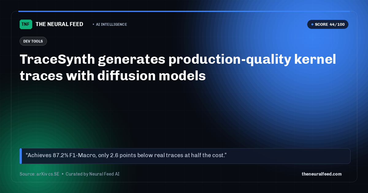 TraceSynth generates production-quality kernel traces with diffusion models