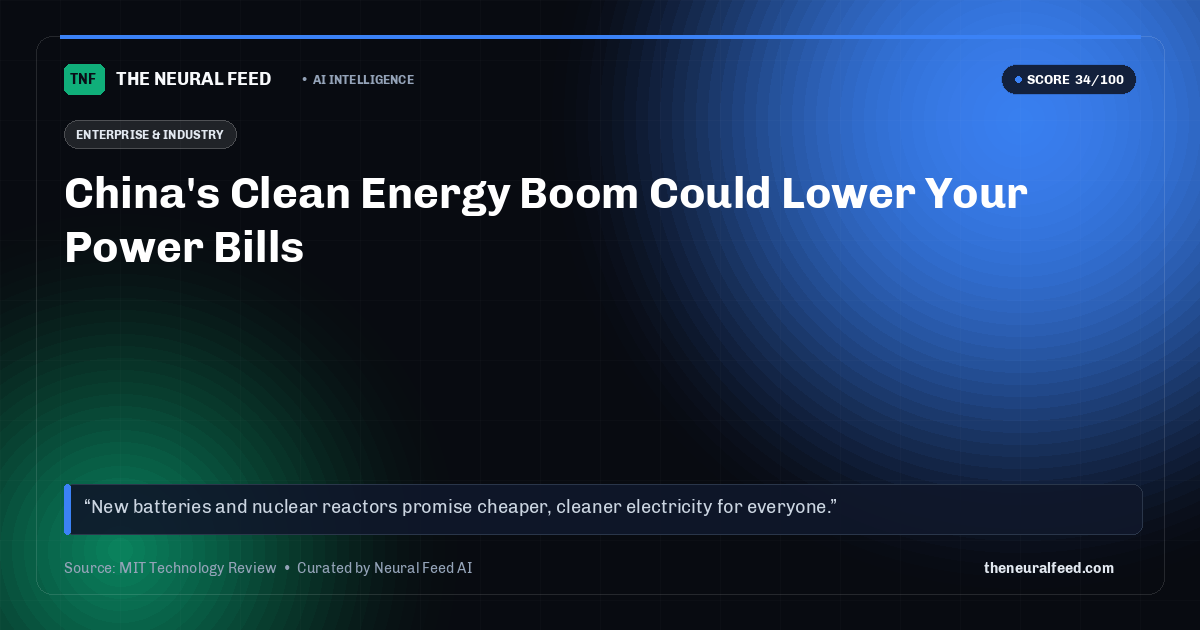China's Clean Energy Boom Could Lower Your Power Bills