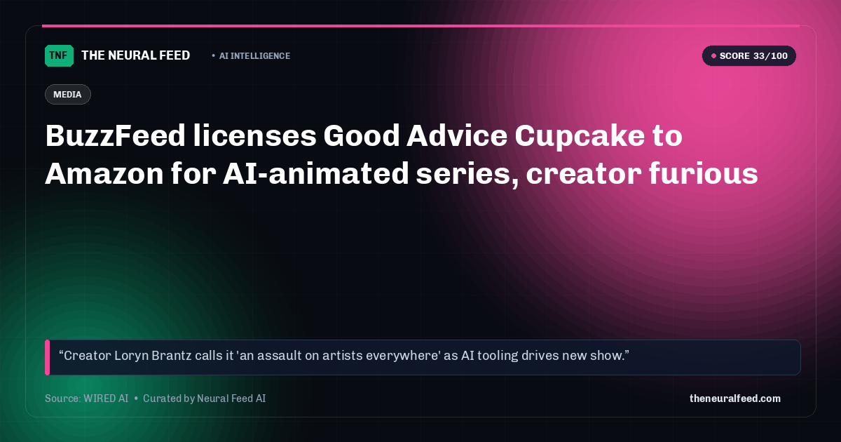 BuzzFeed licenses Good Advice Cupcake to Amazon for AI-animated series, creator furious
