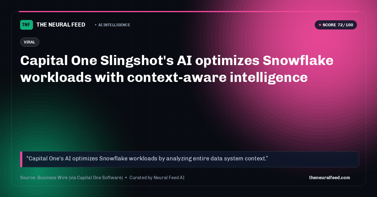 Capital One Slingshot's AI optimizes Snowflake workloads with context-aware intelligence