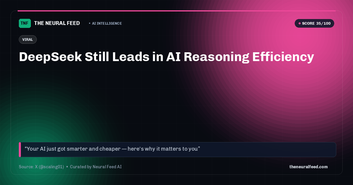 DeepSeek Still Leads in AI Reasoning Efficiency