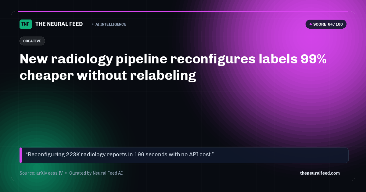 New radiology pipeline reconfigures labels 99% cheaper without relabeling