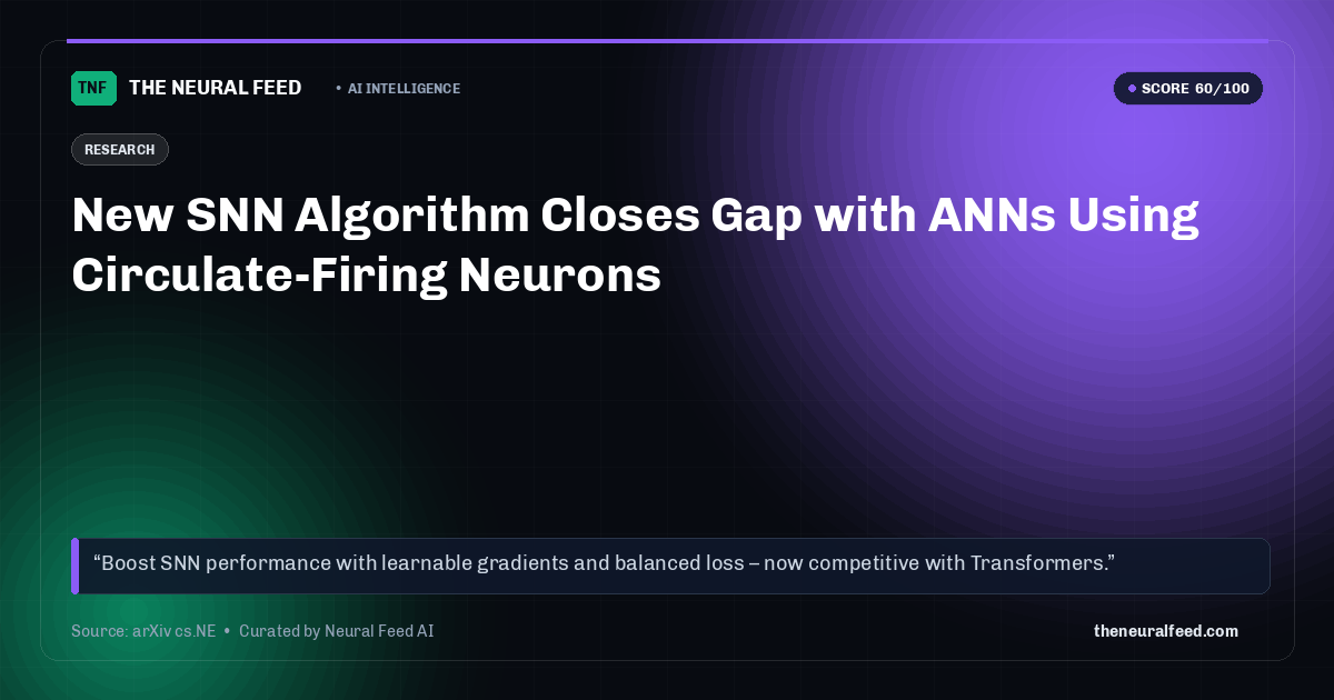 New SNN Algorithm Closes Gap with ANNs Using Circulate-Firing Neurons
