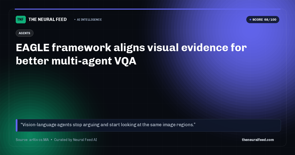 EAGLE framework aligns visual evidence for better multi-agent VQA