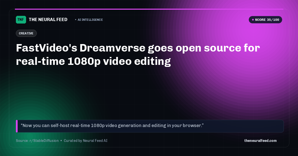 FastVideo's Dreamverse goes open source for real-time 1080p video editing