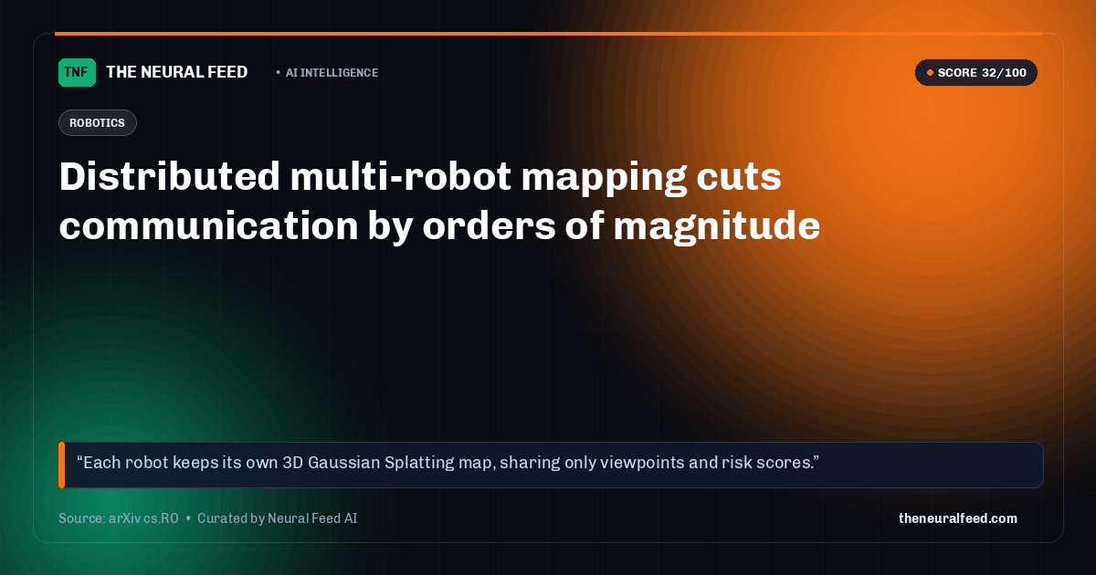 Distributed multi-robot mapping cuts communication by orders of magnitude