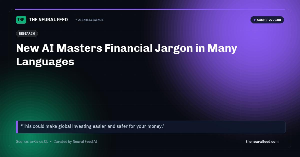 New AI Masters Financial Jargon in Many Languages