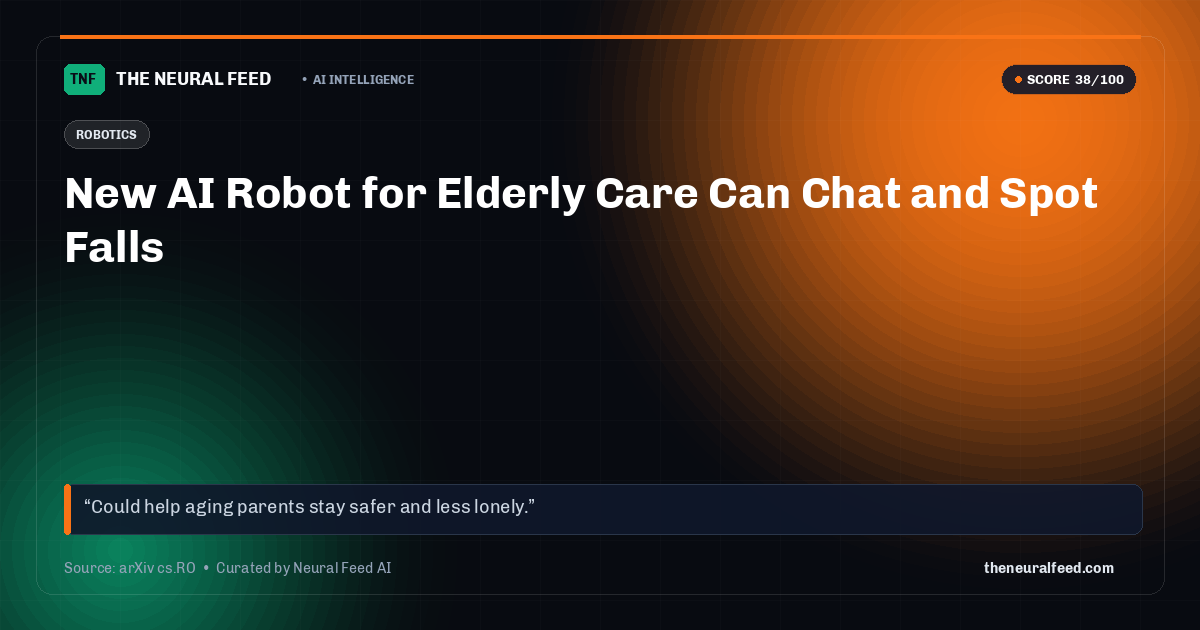 New AI Robot for Elderly Care Can Chat and Spot Falls