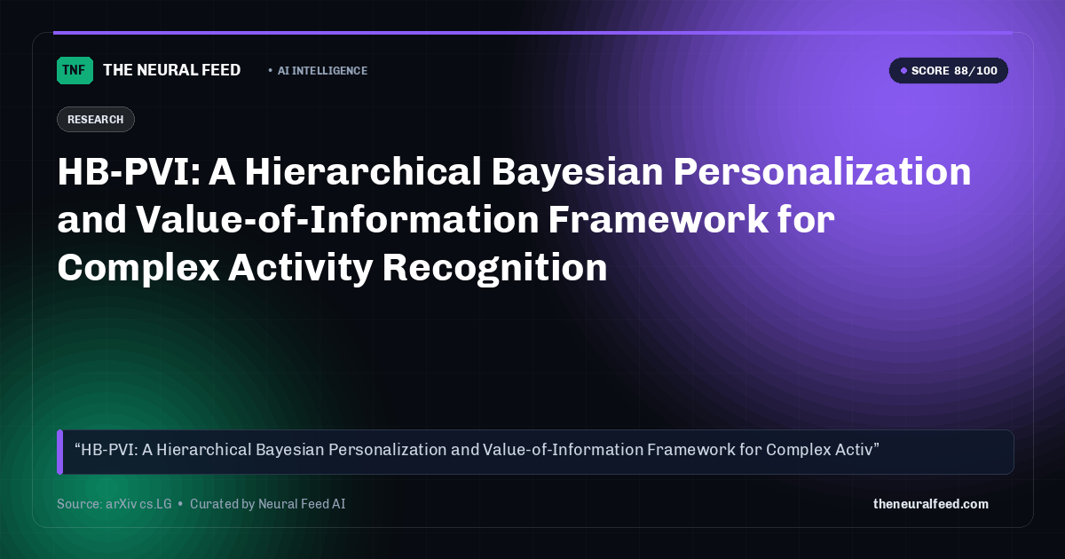 HB-PVI: A Hierarchical Bayesian Personalization and Value-of-Information Framework for Complex Activity Recognition