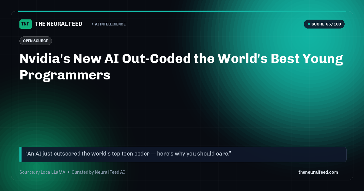Nvidia's New AI Out-Coded the World's Best Young Programmers