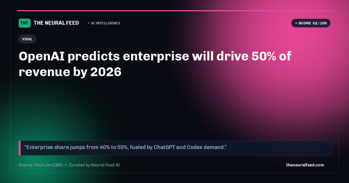 OpenAI predicts enterprise will drive 50% of revenue by 2026